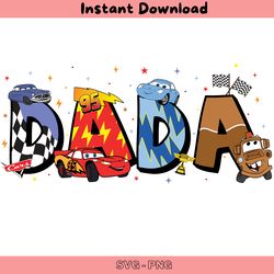 retro dada disney pixar cars png digital download files