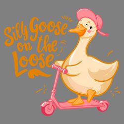 pink hat funny goose on the loose svg digital download files