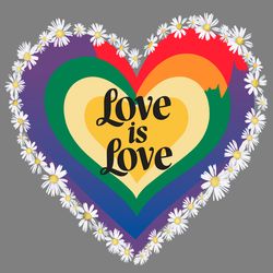 vintage floral love is love heart pride png