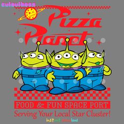 disney alien pizza planet food and fun space port svg