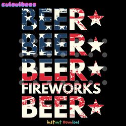 4th of july beer fireworks american flag svg