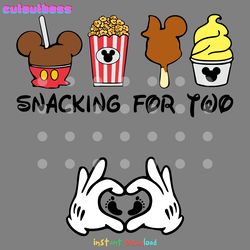 disney snacking for two pregnancy announcement svg