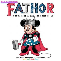 minnie mouse fathor like a dad but mightier png