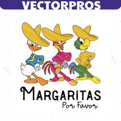 three caballeros design png file, three caballeros margaritas por favor mexico png file, donald duck, jose panchito png