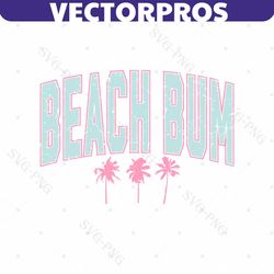 retro varsity summer beach bum sublimation, beach bum png, palm