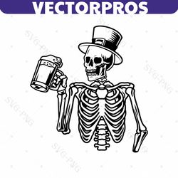 skeleton drinking svg | lager svg | draft beer svg | alcoholic drink bar pub drunk alcohol | cut file clipart vector dig