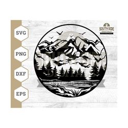 nature landscape svg file, forest svg, lakes and mountain svg, nature svg, outdoor svg, nature shirt, nature clipart, nature png