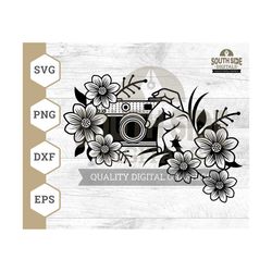 vintage camera svg file, camera svg, classic camera svg, camera flowers svg, camera hands svg, floral svg, camera shirts, camera clipart