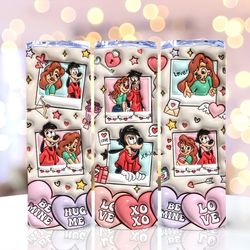 3d inflated max and roxanne valentine tumbler design png, 3d inflated valentine tumbler wraps,20oz skinny tumbler,valent