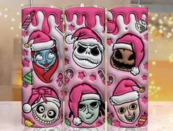 3d inflated nightmare christmas tumbler wrap, cartoon christmas tumbler, 3d inflated tumbler wrap, puff christmas tumble