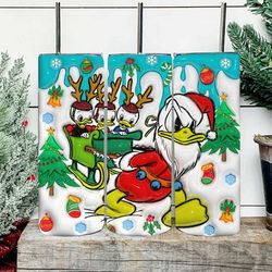 3d inflated christmas tumbler wrap, cartoon christmas inflated tumbler png, funny cartoon duck christmas tumbler wrap, c