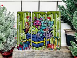 3d inflated cartoon christmas tumbler wrap, monsters inflated tumbler wrap, 20 oz tumbler wrap, merry christmas, monster