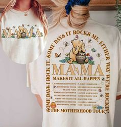 retro classic pooh motherhood tour png, bear mom png, honey bear family vacation png, rock mama bear png, mama tour png,