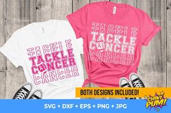 tackle cancer svg, pink out svg, breast cancer svg, football svg, breast cancer ribbon, breast cancer cut files