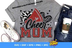 cheer mom svg, football leopard print heart svg, leopard glitter red cheerleader svg, cheer varsity svg, iron on png