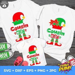 cousin crew svg, christmas elf svg, cousins svg, kids svg, family matching shirts svg, cricut, silhouette