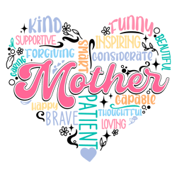 retro mother heart smart patient svg