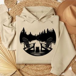 lake scene adirondack chair svg