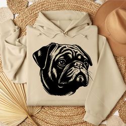 pug dog svg, pug dog png, dog svg