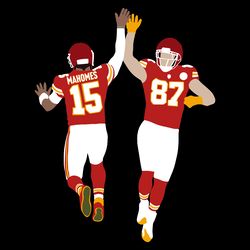patrick mahomes and travis kelce high five svg