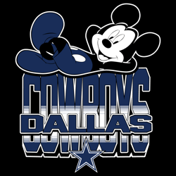 mickey mouse and dallas cowboys football team svg