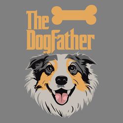 cute the dogfather border collie dog svg