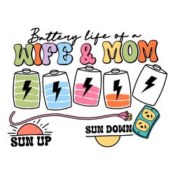 battery life of a wife and mom svg digital download files