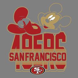 mickey mouse and san francisco 49ers football team svg