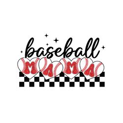 checkered baseball mama png digital download files