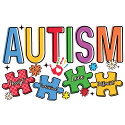 autism accept understand love different puzzle svg
