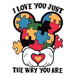 i love you just the way you are mickey austim svg