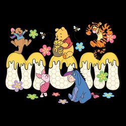 mom honey bear winnie the pooh friends svg