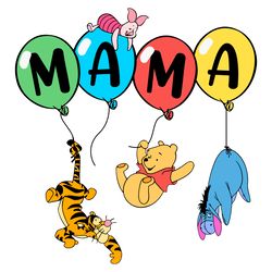 honey bear mama balloons winnie the pooh svg