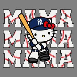 hello kitty mama ny yankees baseball svg