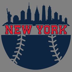 retro new york baseball skyline svg digital download files