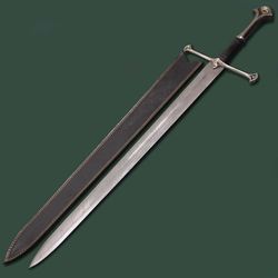 Longsword/ Bastard Sword- High Carbon Damascus Steel Sword With Clay Temper- 38"