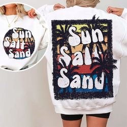 sun salt sand png for sublimation, sunkissed png, beach png, palm png, trendy summer design, summer png, sun salt sand s