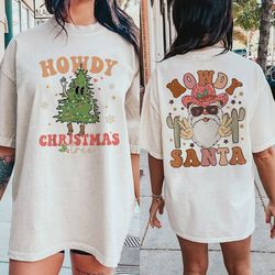 howdy santa png, christmas season png, western christmas shirt png, christmas png, retro christmas png shirt, retro png