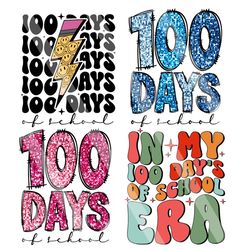 100 days of school png bundle, happy 100 days of school, school png, boy girl png, 100 days of school era png, teacher a