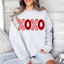 xoxo png, sparkly faux glitter, valentines sublimation design