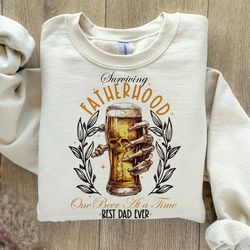 surviving fatherhood one beer at a time png, father's day png, funny dad png, birthday dad png, dad png, best dad ever p