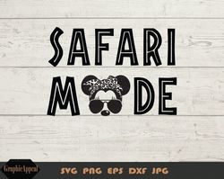 safari mode with leopard print bandana svg, safari mode mouse svg, aviator sunglasses, cut file, clipart, printable, vec