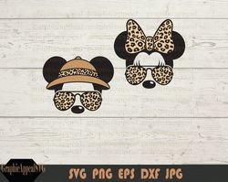 svg, bundle, safari, family, vacation, leopard print, aviator sunglasses, hairbow, hat, digital, instant download, cut f