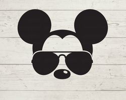 mickey svg, clipart, ears, head, aviators, sunglasses, digital download, cut file, decal, iron on transfer, svg png eps