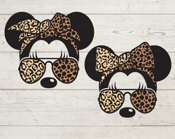 mama mouse & mini mouse svg, bandana, safari, aviator, sunglasses, svg cut file, png, eps, clipart, vector digital downl