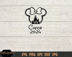 2024, bundle, cheer, competition, mouse, cheerleading, team, gift, hair bow, outline, svg, png, instant download, family