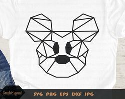 mouse outline, geometric svg, mickey outline, head, clipart, digital download, cut file, decal, iron on transfer, jpeg p