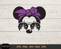 svg, halloween, mouse, spooky castle sunglasses, magical, bandana, ears, aviator, sunglasses, cut file, jpeg, png, eps,