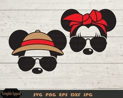 animal kingdom, bandana, hat, ears, aviator sunglasses, instant download, cut file, png, jp