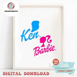 Barbi and Ken Font and Head Layered Bundle SVG, PNG, EPS, dxf Files Cricut Use Silhouette